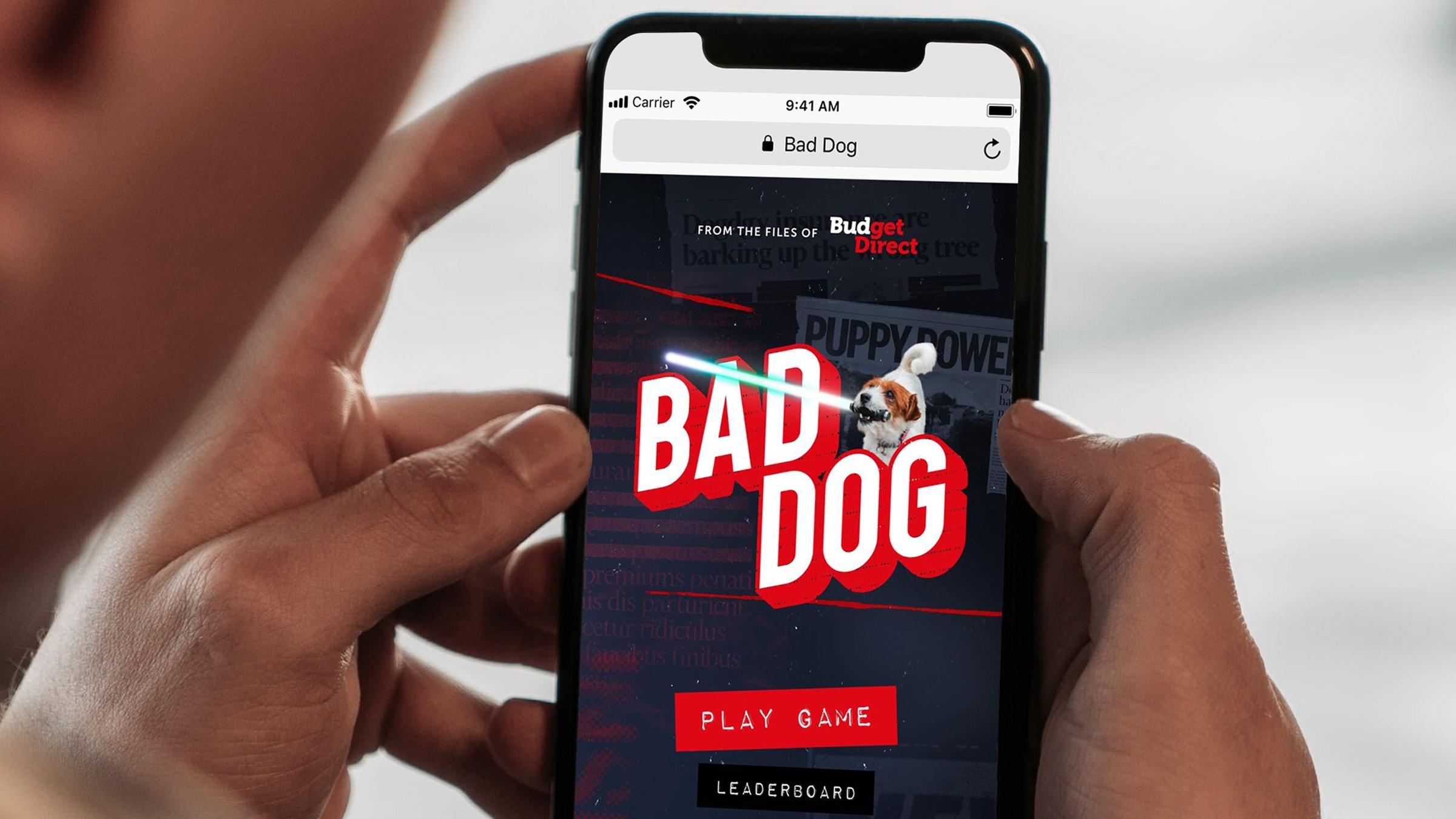 User playing Bad Dog the Game